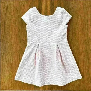 Catimini Girls Size 7 (122) Pink Cap Sleeve Dress With Silver Thread Accent EUC!